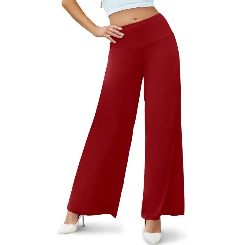 Arolina Women’s Stretchy Wide Leg Palazzo Lounge Pants Casual Comfy ...